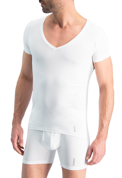 NOSHIRT lite - deep V - wit